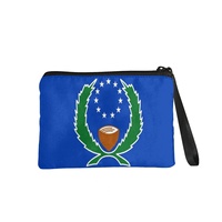 Dompet Koin Mini Beritsleting Cetak Bendera Pohnpei yang Modis, Bahan Kanvas Poliester Warna Campuran, Dompet Penyimpanan Uang Receh