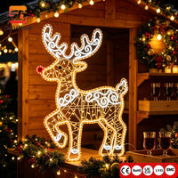Guirlande lumineuse LED 2D sur mesure, motif renne, décoration de jardin de Noël en extérieur