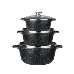 Juego de 6 Ollas y Sartenes de Gran Tamaño (36/40/44 cm), Estilo Americano, Ecológicas, Antiadherentes, Diseñadas para Cocinar - Product Image 1