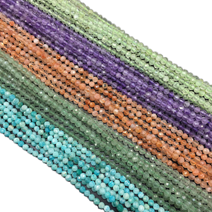 3mm feins ch neidende facettierte echte natürliche Edelsteins tein perlen loser Strang für Schmuck herstellung DIY Designer facettierter Stein - Product Image 1