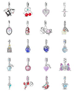 Pendentif Charm Mickey Mouse Séduisant avec Zircon, Plaqué Or Rose Argenté, Forme Cœur, Unisexe, Usage Quotidien - Product Image 2