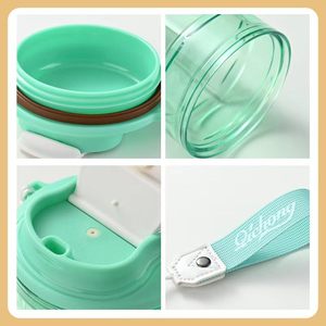 Tasse à café en plastique au design coréen élégant 500 ml 16 oz, Mug de voyage portable anti-chute, Cadeau d'été pour étudiant en extérieur - Product Image 4