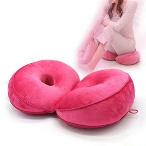 <span class=keywords><strong>Coussin</strong></span> de siège ergonomique en peluche <span class=keywords><strong>rose</strong></span> mignon double donut pour femmes, idéal pour la maison, le bureau et la récupération post-partum - Product Image 1