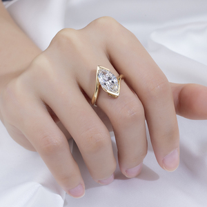 Bague de fiançailles solitaire en or 18 carats MSR-1886, diamant de 3 carats, coupe marquise, diamant de laboratoire D VS1 - Product Image 4
