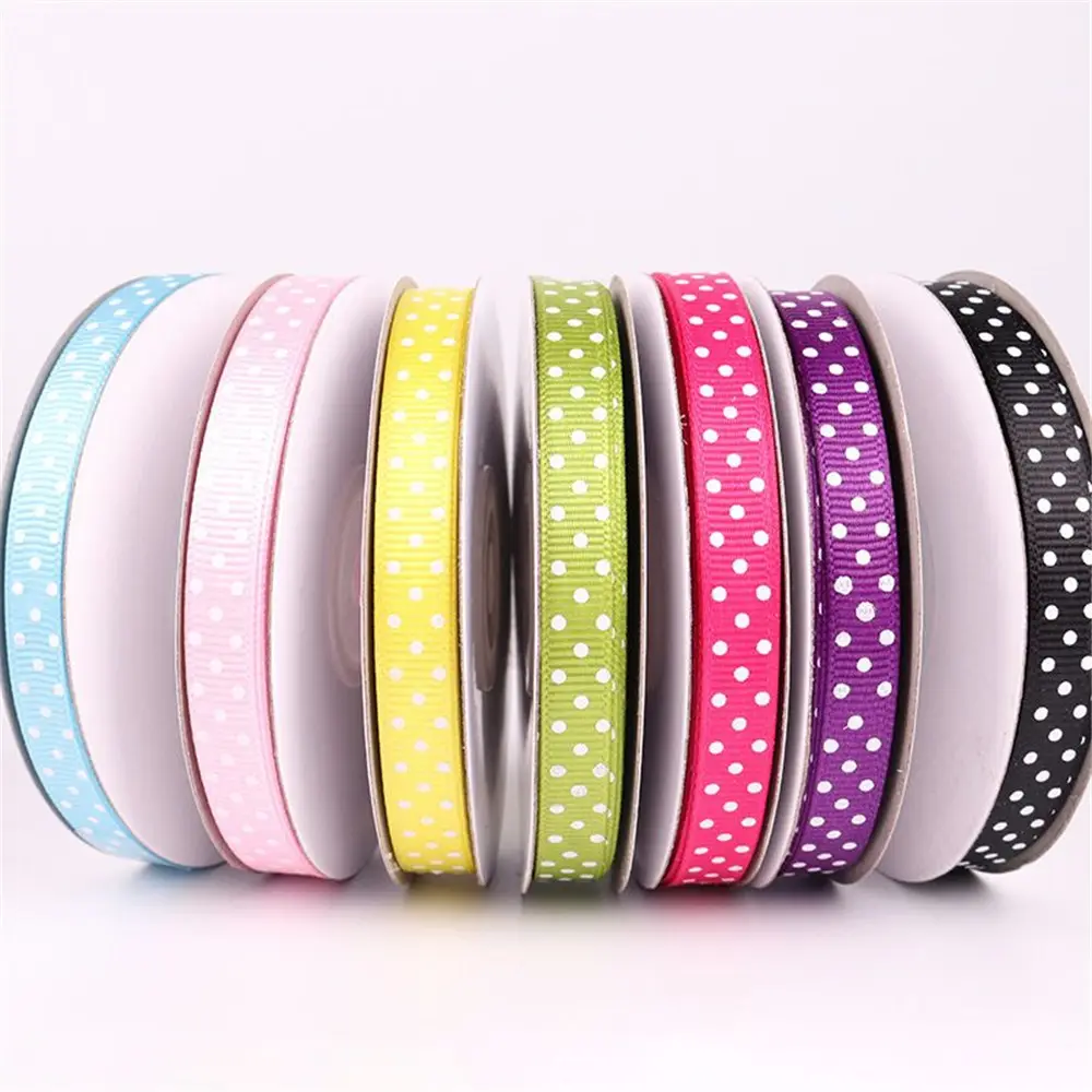 Wholesale Coloured Print Ribbon、Polka Dot Grosgrain Ribbon