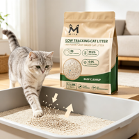 Litière pour chat en tofu et manioc mélangés 70% Tofu 30% Manioc Agglomération rapide Faible poussière Contrôle des odeurs À base de plantes Biodégradable OEM Vrac