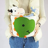 KUYUE Petits paniers en corde de coton avec design sur le thème de Jurassic Park, organisateur de chambre d'enfant, rangement pour jouets de chat et de chien (Petit dinosaure)