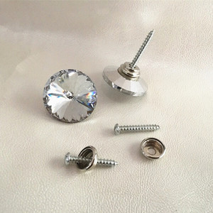 10 juegos de botones de cristal por paquete, tornillos de perforación de vidrio tipo satélite, clavos para sofá de bolsa blanda, clavos de diamantes de imitación para muebles - Product Image 2