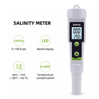 Compteur de sel portable de haute précision testeur d'eau de température de salinité compteur de salinité numérique testeur 2 en 1