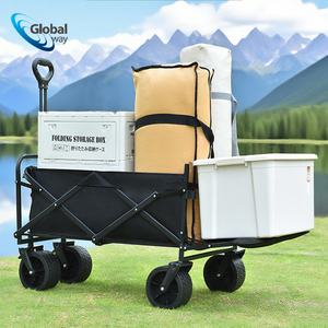 Vagoneta Plegable de 5 Pulgadas para Camping, Capacidad de Carga Pesada de 90 kg, Carro Utilitario <span class=keywords><strong>Todoterreno</strong></span> para Picnic al Aire Libre, Playa, Mercado y Fiestas - Product Image 2