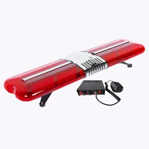 Red Rotating Lightbar Led Red Warning Emergency Light Bar With Horn Siren