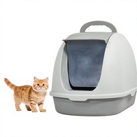 Bac à litière pour chat entièrement fermé, anti-odeurs, amovible, durable, facile à nettoyer, avec pelle à litière pour chats d'intérieur