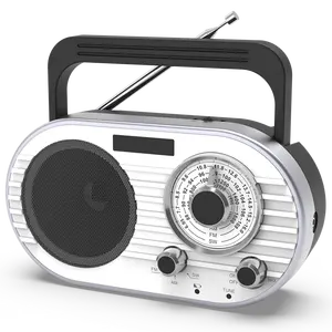 Radio Stereo Am/Fm/gelombang pendek, Portabel murah dioperasikan baterai Radio senter Analog atau dapat diisi ulang