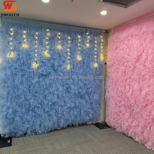 ฉากหลังดอกไม้ประดิษฐ์แบบตาข่ายสีฟ้า 3 มิติ สำหรับงานแต่งงาน งานเลี้ยงวันเกิด  รับสั่งทำตามแบบ - Product Image 6