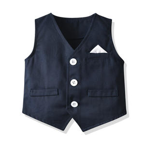 Abito da bambino <span class=keywords><strong>elegante</strong></span> per gentiluomo set 3 pezzi vestito formale per bambini e ragazzi 1 ° compleanno - Product Image 6