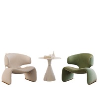 Fauteuil de salon moderne et minimaliste en bois massif, tendance, avec revêtement en velours, pour la maison, le bureau, la chambre, l'appartement, la salle à manger, le salon