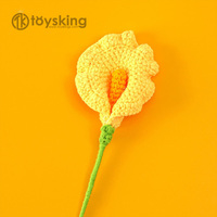 Lys Calla Blancs en Crochet sur Tiges, Fleurs Artificielles Lavables pour Vase, Fabrication de Couronnes