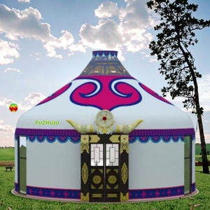 Personnalisation en usine grande tente de <span class=keywords><strong>yourte</strong></span> mongole de luxe imperméable à l'eau épaissie PVC Oxford chaud coupe-vent étanche à la pluie pour l'extérieur - Product Image 4