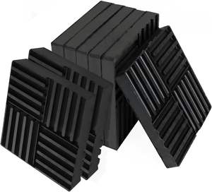 แผ่นยางกันสั่นสะเทือนแบบสี่เหลี่ยมจัตุรัส Jiufu รุ่น NR/SBR/NBR สำหรับรองขาตั้ง/ฐานรองกันสั่นสะเทือน - Product Image 1