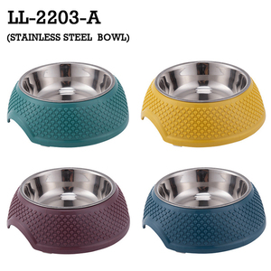 Bols pour chiens en plastique écologique avec bassin en acier inoxydable pour animaux de compagnie Nettoyage facile Ustensiles de nourriture pour animaux de compagnie - Product Image 2