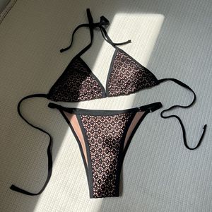 Custom New Crochet Lace <b>Sexy</b> Solid Two Piece <b>Bikini</b> <b>Set</b> Beachwear Triangle Halter Swimwear - Product Image 6