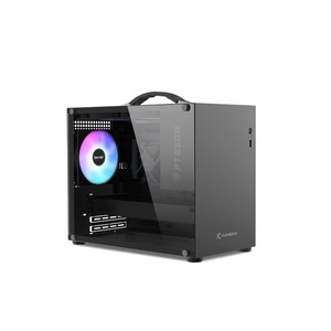 Boîtier d'ordinateur de jeu StellarSpark ATX de type Mid-Tower avec écran FHD de 9,16 pouces en verre incurvé, prend en charge les cartes mères BTF et les GPU PC de la série 50 - Product Image 1