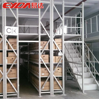 Sistema de estantería de almacenamiento de piso de entresuelo de acero industrial Estante de almacén multinivel resistente Protección contra la corrosión electrostática