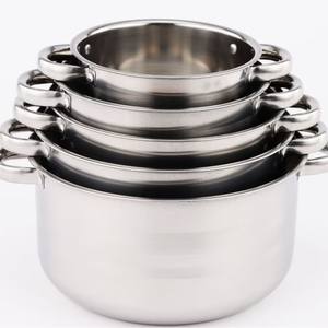 <span class=keywords><strong>L</strong></span> Food Grade Roestvrijstalen Kookgerei Set Milieuvriendelijk Keukengerei Braadpan Zilverkleurige Kookpotten - Product Image 4