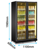 Réfrigérateur de présentation pour boissons, congélateur de présentation pour supermarchés, Coca-Cola, réfrigérateur commercial