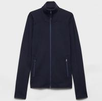 Pull en maille zippé sur le devant pour homme, col montant, manches longues, personnalisable avec logo, OEM/ODM, marque privée, tricot moderne haute performance