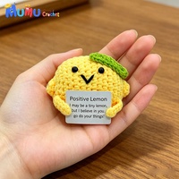 Handgemaakt gehaakt citroen amigurumi pluche fruit knuffel voor thuis, kantoor, bureau decoratie cadeau