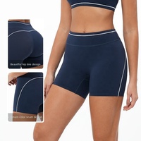 Shorts de sport pour femme, effet push-up, avec coutures contrastées, leggings courts, extensibles dans 4 directions, shorts de yoga taille haute, contrôle du ventre