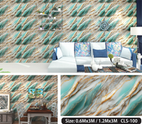 Rouleau de mousse auto-adhésif imperméable moderne UDK, design marbré 3D brillant, décoration murale pour chambre à coucher, salon, cuisine, centre commercial, hôtel
