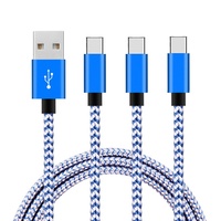 Kabel Data Android V8 USB Tipe C kepang nilon, kabel pengisian daya cepat ponsel mikro Logo kustom