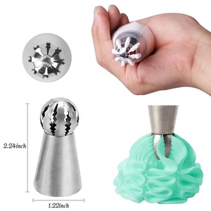 Popular 4 pcs stainless steel ball kitchen baking tools pastry icing cake decorating russian piping nozzles tips - Product Image 3