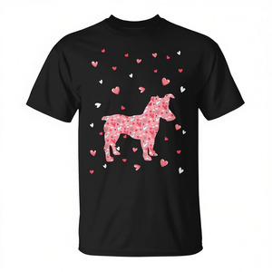 Camiseta para amantes de los perros Jack Russell Terrier con corazones de amor para el día de San Valentín - Product Image 2