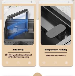 Comptoir de cuisine carré <span class=keywords><strong>noir</strong></span> évier caché en acier inoxydable avec couvercle robinet extractible et <span class=keywords><strong>lave</strong></span>-<span class=keywords><strong>vaisselle</strong></span> pour cuisine de bar - Product Image 4