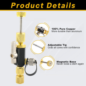 Outil de dépose de cartouche de valve CVC, raccords 1/4 et 5/16, double valve, compatible vide (vacuum) jusqu'à 20 microns - Product Image 4