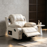 Fauteuil inclinable pivotant en cuir avec haut-parleur Bluetooth et plateau latéral, chaise longue inclinable pour salon, mobilier de gros pour la maison