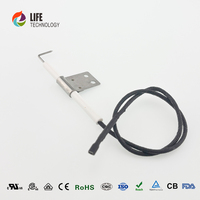 Électrode d'allumage en céramique avec support de fixation et fil pour barbecue à gaz, poêle à granulés, allumeur de cheminée – Pièces de rechange