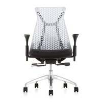 Silla de Oficina Ergonómica ATWOKA con Respaldo Alto y Asiento Deslizante - Asiento Ejecutivo Moderno Tapizado con Estructura en H para Sala de Conferencias