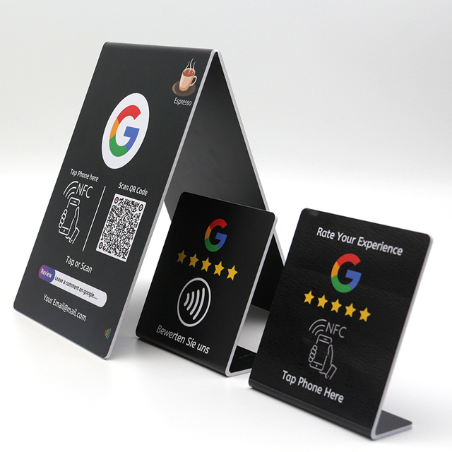 Factory Low Price NFC Standee PVC Blank NFC Stand with 13.56MHz RFID Communication Interface