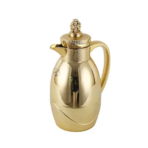 1000ml de qualité alimentaire Dallah Thermos or revêtement cafetière luxe isolation flacon théière ensemble pour le Ramadan