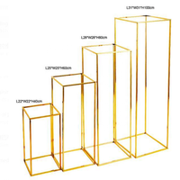 Support de Table en métal doré, 13 pièces, rectangulaire, amovible, pour centres de Table, fleurs, set de décoration