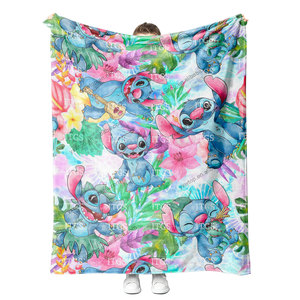 Recién llegado, <span class=keywords><strong>manta</strong></span> <span class=keywords><strong>de</strong></span> microfibra esponjosa <span class=keywords><strong>de</strong></span> verano con estampado personalizado <span class=keywords><strong>de</strong></span> dibujos animados <span class=keywords><strong>de</strong></span> <span class=keywords><strong>Lilo</strong></span> <span class=keywords><strong>y</strong></span> <span class=keywords><strong>Stitch</strong></span>, cosida para regalo - Product Image 2