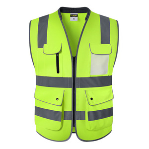 Likai Reflective Safety Vest XL Fluorescent Yellow Multi Pocket For Cycling Construction Traffic Sanitation - Product Image 5