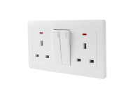 Prises électriques standard britanniques SANSHE Double sortie, prise de courant murale UK 13A