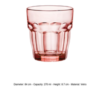 Verre à whisky Bormioli Rocco Pink Rock 27 cl en verre trempé H 9,3 cm Ø 8,4 cm