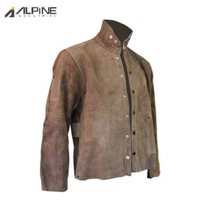 Chaqueta de soldadura de cuero dividido cómoda de alta calidad a prueba de radiación y antiestática para trabajo de seguridad unisex - Product Image 3