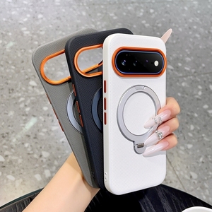 Étui de téléphone en cuir magnétique avec support rotatif à 360 degrés et objectif à grande ouverture <span class=keywords><strong>orange</strong></span> pour Google Pixel 11, Pixel 11 Pro, Pixel 11 Pro XL - Product Image 5